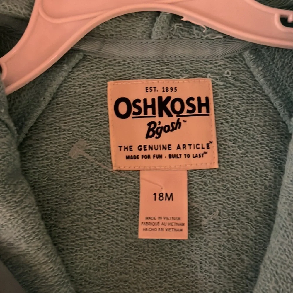 NWT Oshkosh hoodie sweatshirt size 18 months